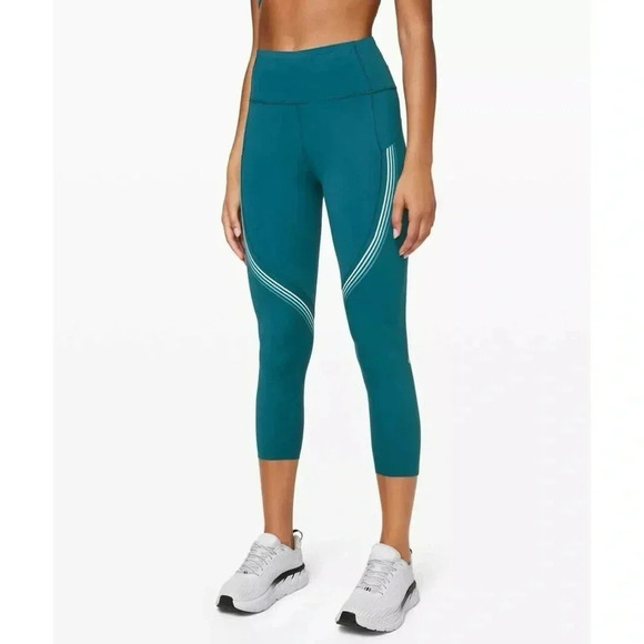 Lululemon Speed Limit Crop 23" Bermuda Teal Size 6 - Picture 1 of 8